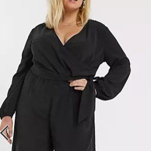 ASOS DESIGN Curve wrap tie jumpsuit